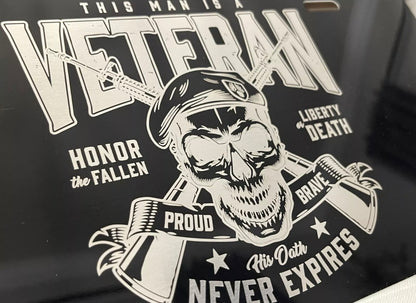 License Plate VETERAN Auto Truck car tag Aluminum