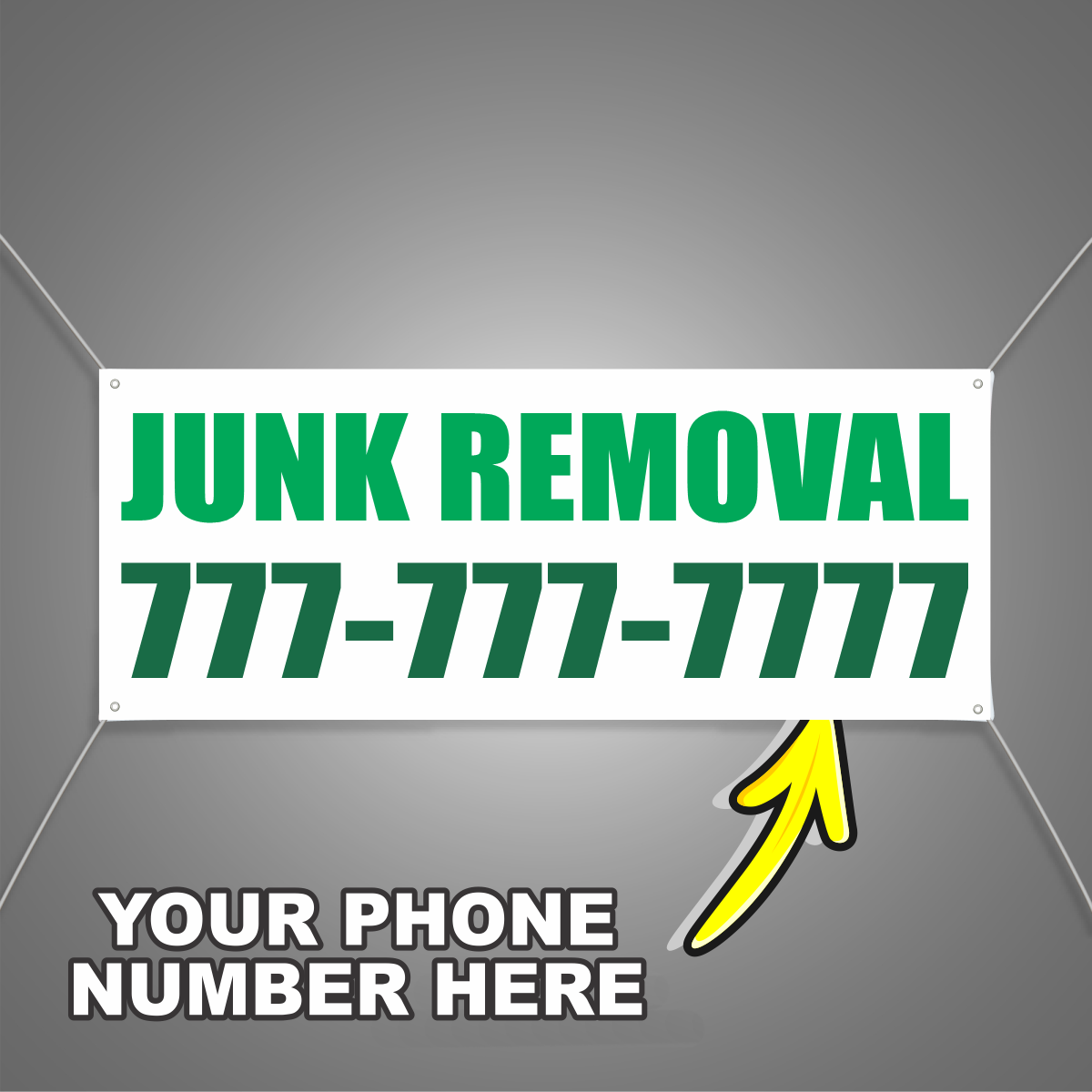Junk Removal Vinyl Banner Add Your Phone Number
