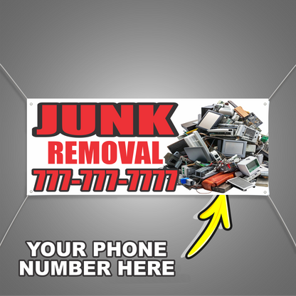 Junk Removal Vinyl Banner Add Your Phone Number
