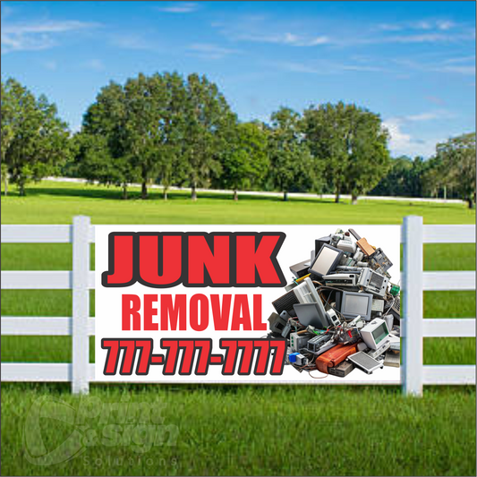 Junk Removal Vinyl Banner Add Your Phone Number