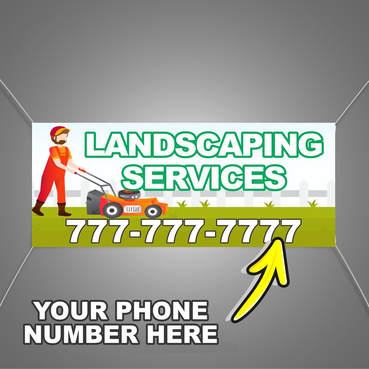 Landscaping Services Vinyl Banner Add Your Phone Number