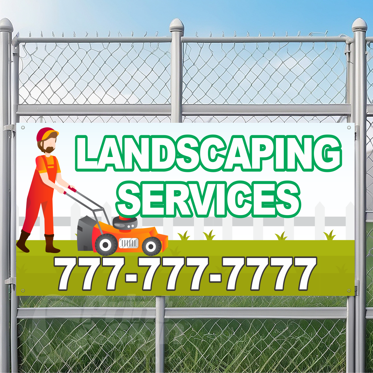 Landscaping Services Vinyl Banner Add Your Phone Number