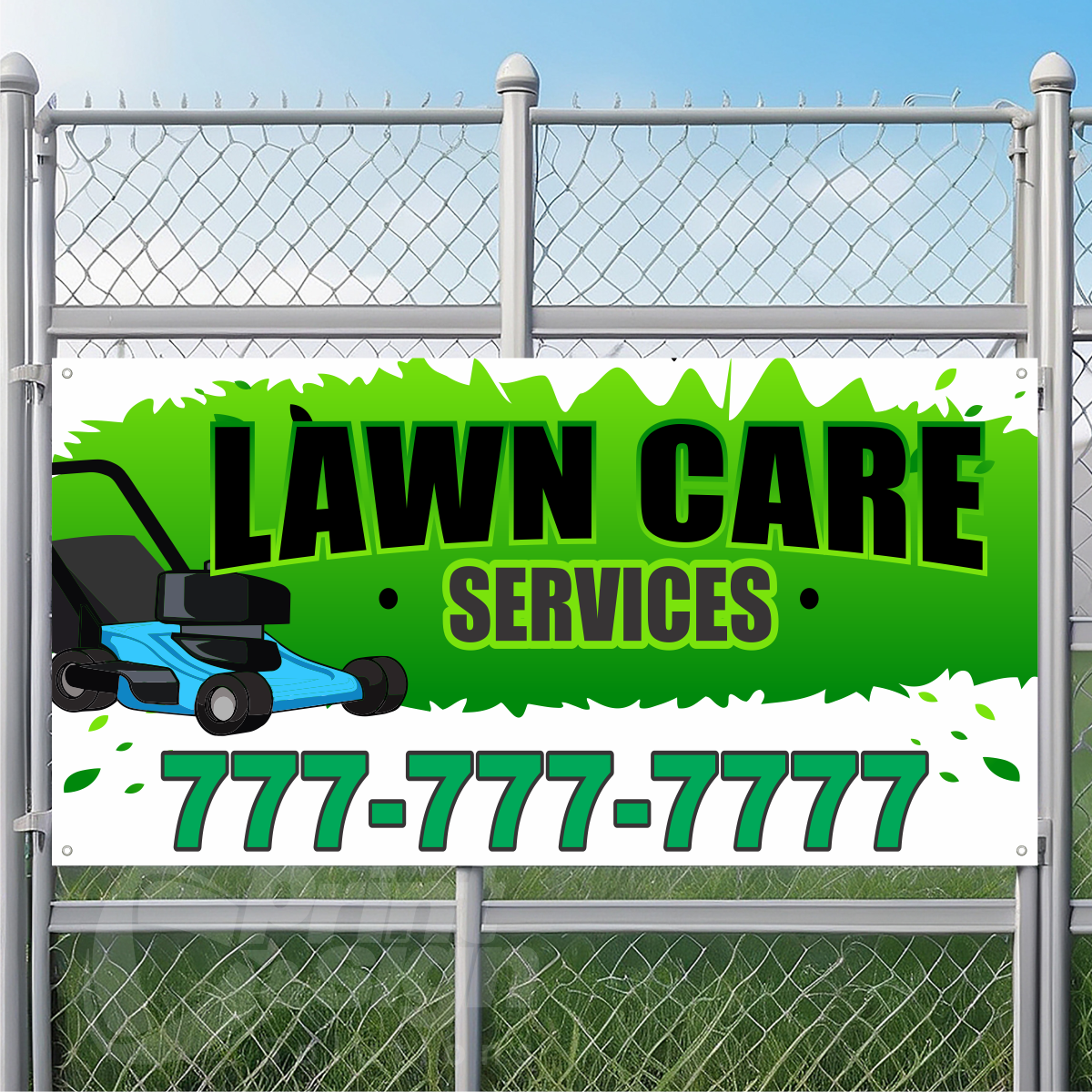 Lawn Care Services Vinyl Banner Add Your Phone Number
