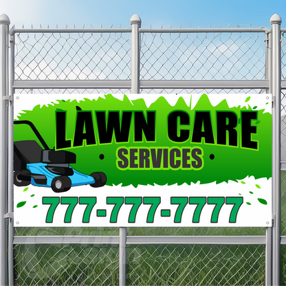 Lawn Care Services Vinyl Banner Add Your Phone Number
