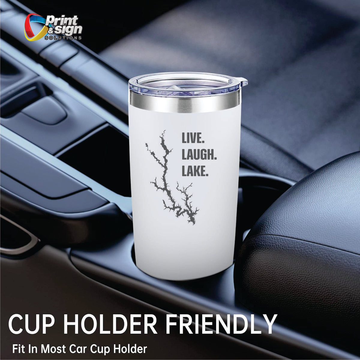 Live Laugh Lake Laser Engraved Tumbler Insulated Travel Mug