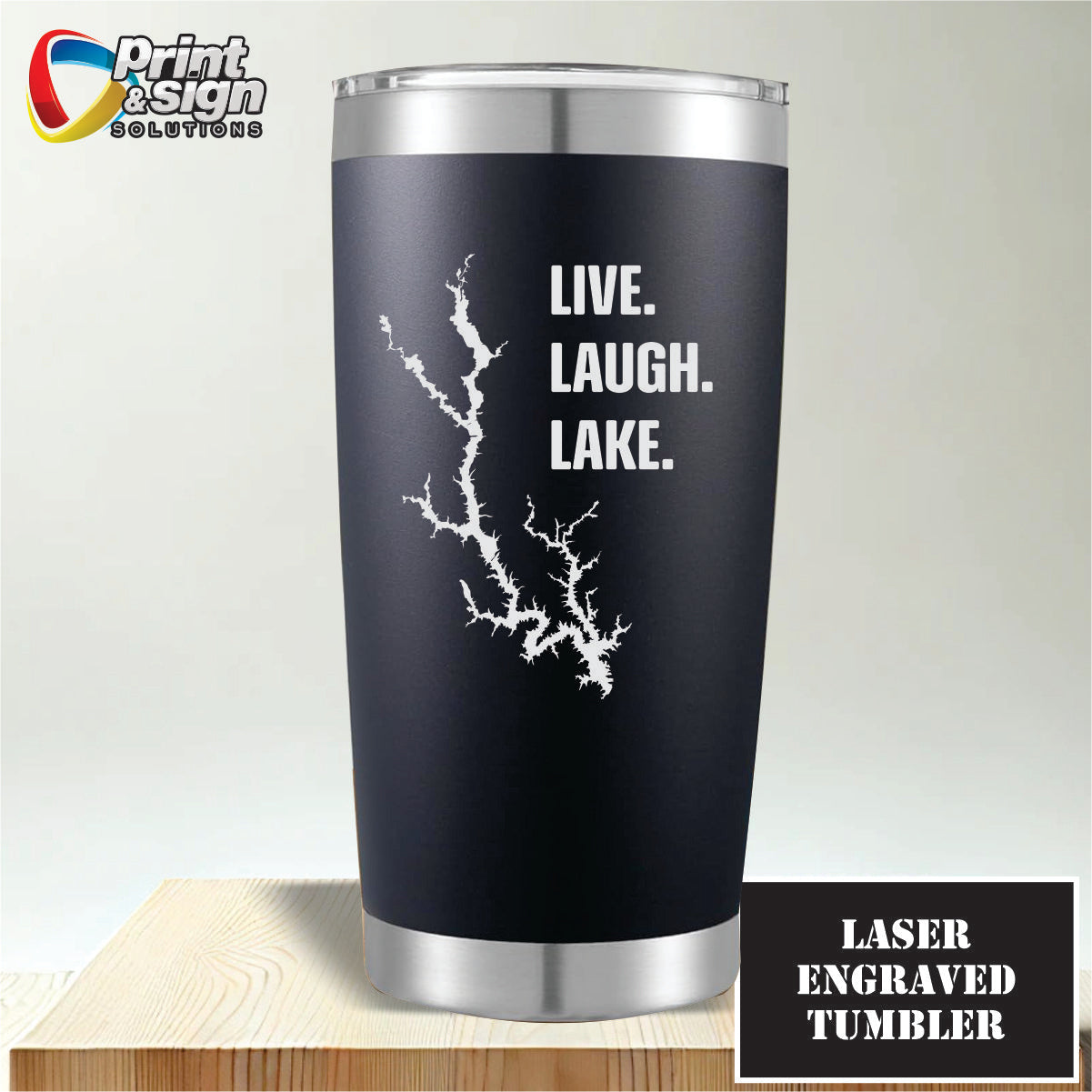 Live Laugh Lake Laser Engraved Tumbler Insulated Travel Mug