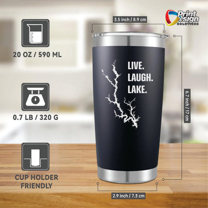 Live Laugh Lake Laser Engraved Tumbler Insulated Travel Mug