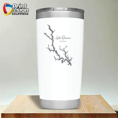 Lake Oconee Laser Engraved 20oz Tumbler Insulated Travel Mug with Lid