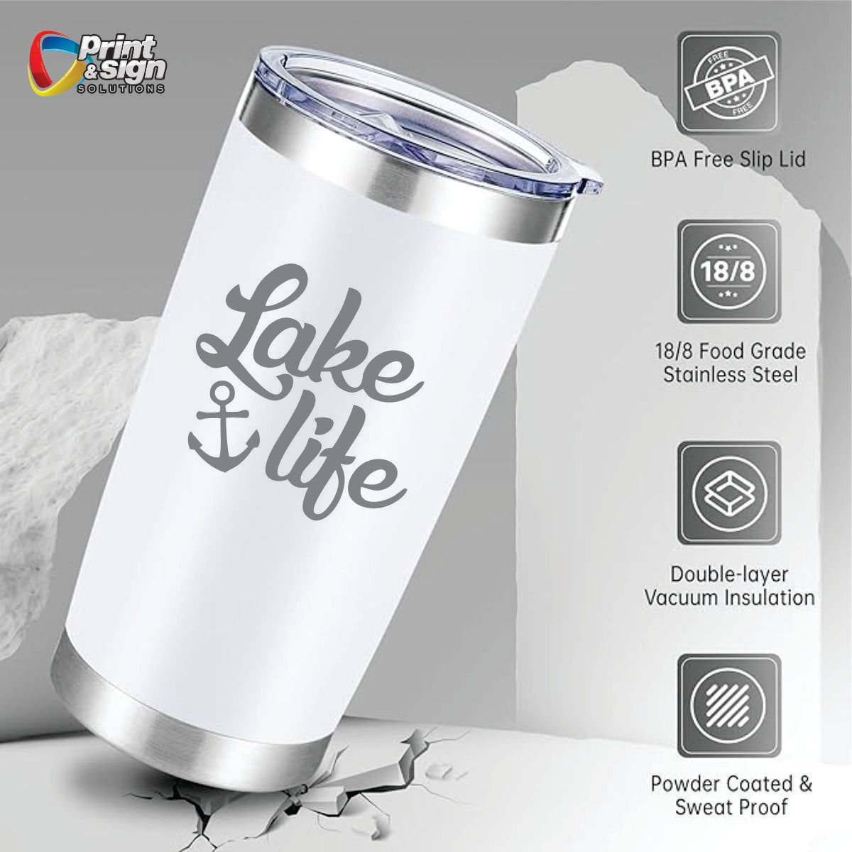 Lake Life Laser Engraved Tumbler Insulated Travel Mug