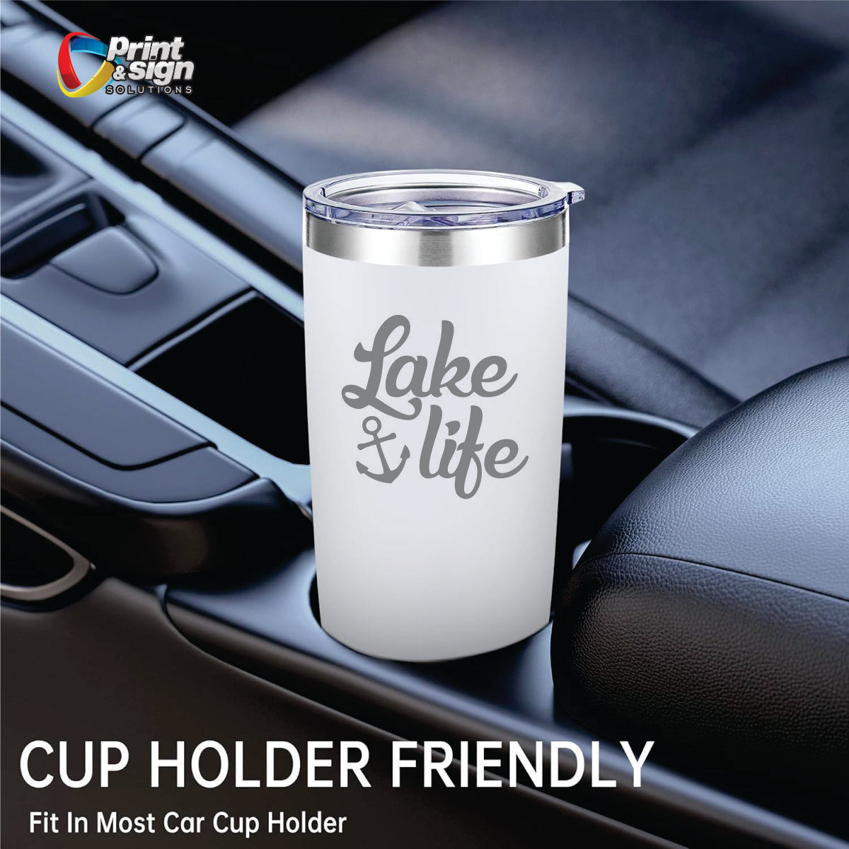 Lake Life Laser Engraved Tumbler Insulated Travel Mug