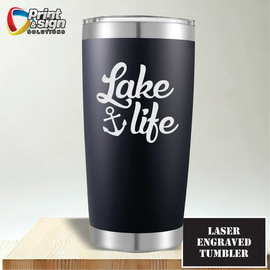 Lake Life Laser Engraved Tumbler Insulated Travel Mug