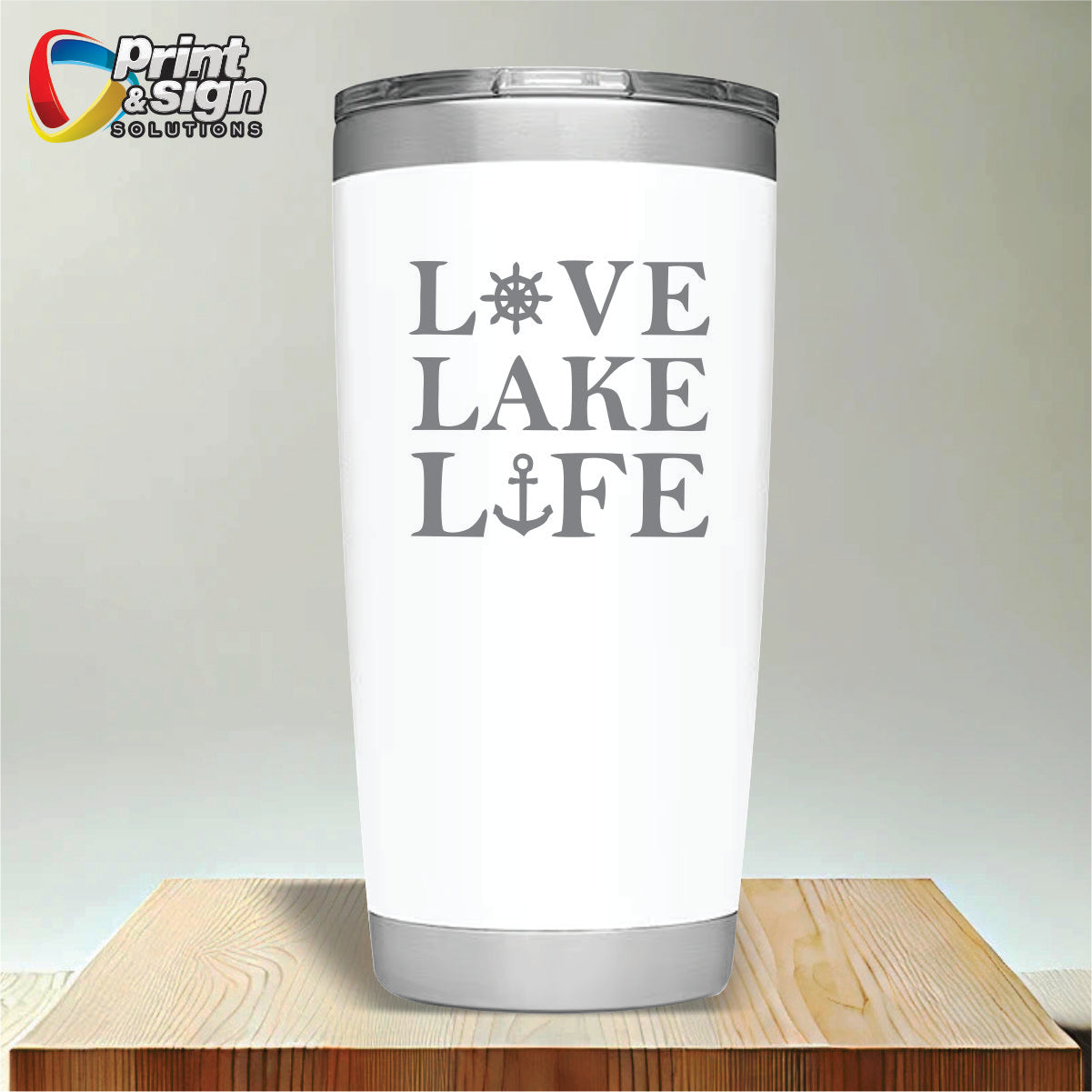 Love Lake Life Laser Engraved Tumbler Insulated Travel Mug