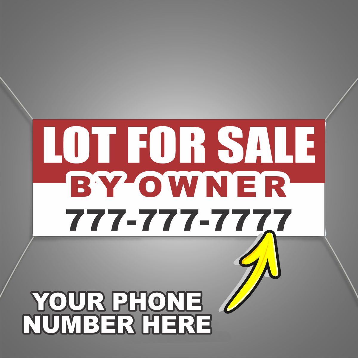Lot for Sale by Owner Vinyl Banner Add Your Phone Number