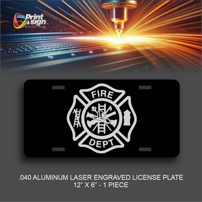 License Plate FIRE DEPT Auto Truck car tag Aluminum