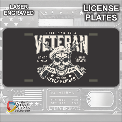 Laser Engraved Veteran License Plates