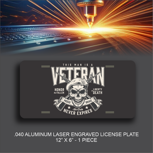 Laser Engraved Veteran License Plates