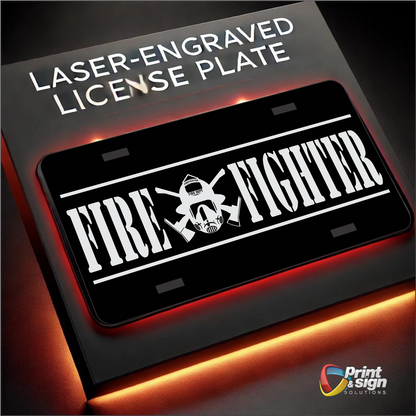 License Plate FIRE FIGHTER Auto Truck car tag Aluminum