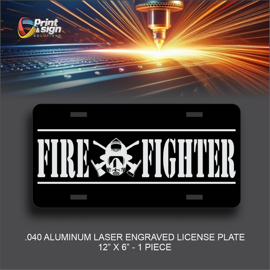 License Plate FIRE FIGHTER Auto Truck car tag Aluminum