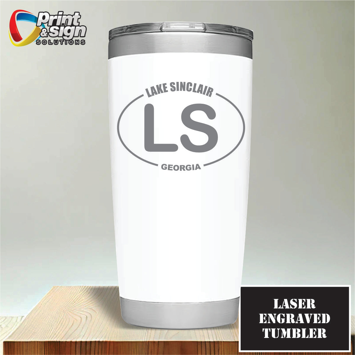 Lake Sinclair Laser Engraved Tumbler Insulated Travel Mug