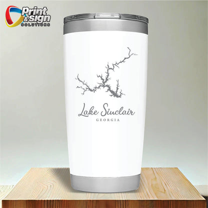 Lake Sinclair Laser Engraved Tumbler Insulated Travel Mug