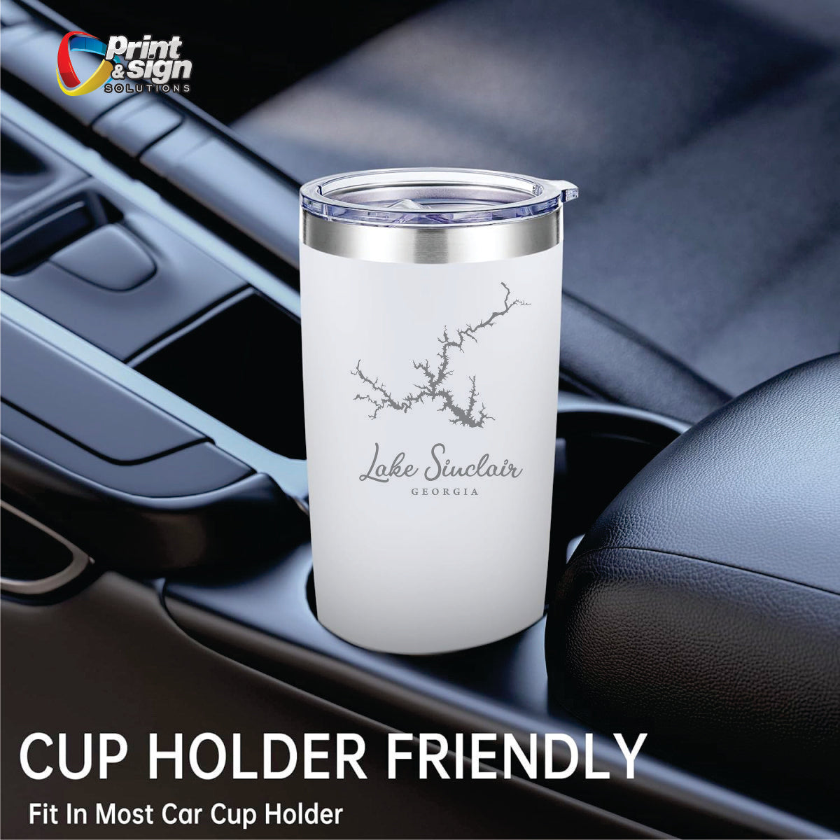 Lake Sinclair Laser Engraved Tumbler Insulated Travel Mug