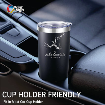 Lake Sinclair Laser Engraved Tumbler Insulated Travel Mug