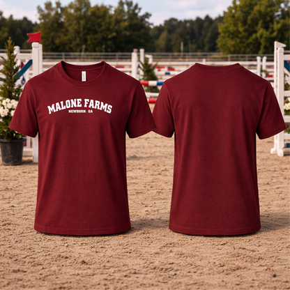 T-shirt MALONE FARMS Equestrian Center Bella Canvas 3001 Unisex Royal Purple