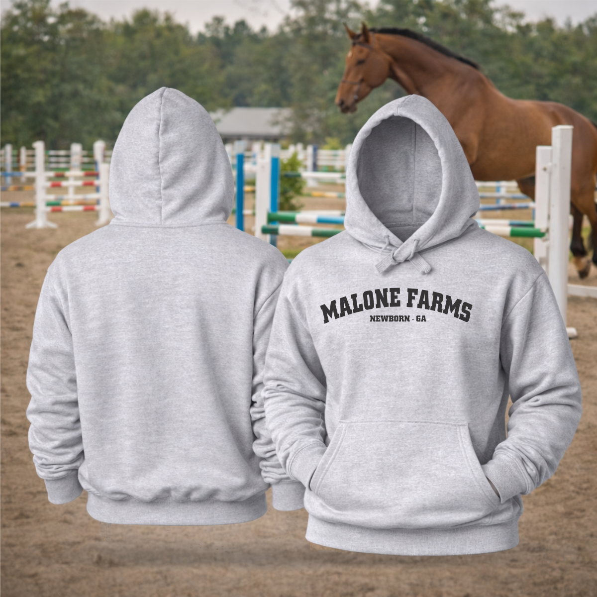 MALONE FARMS Equestrian Hooded Sweatshirt