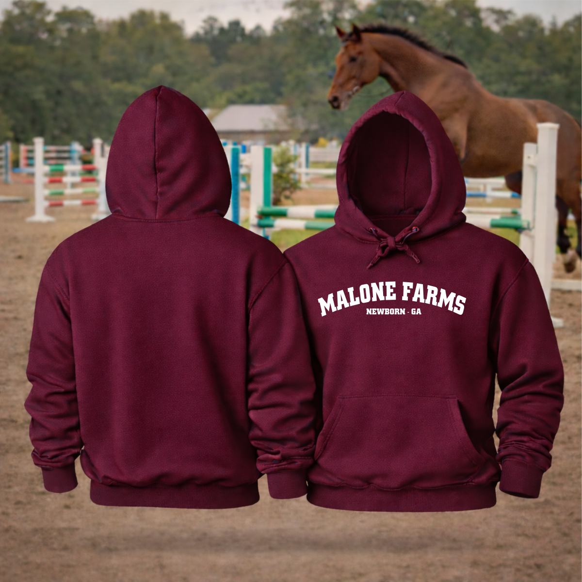 MALONE FARMS Equestrian Hooded Sweatshirt