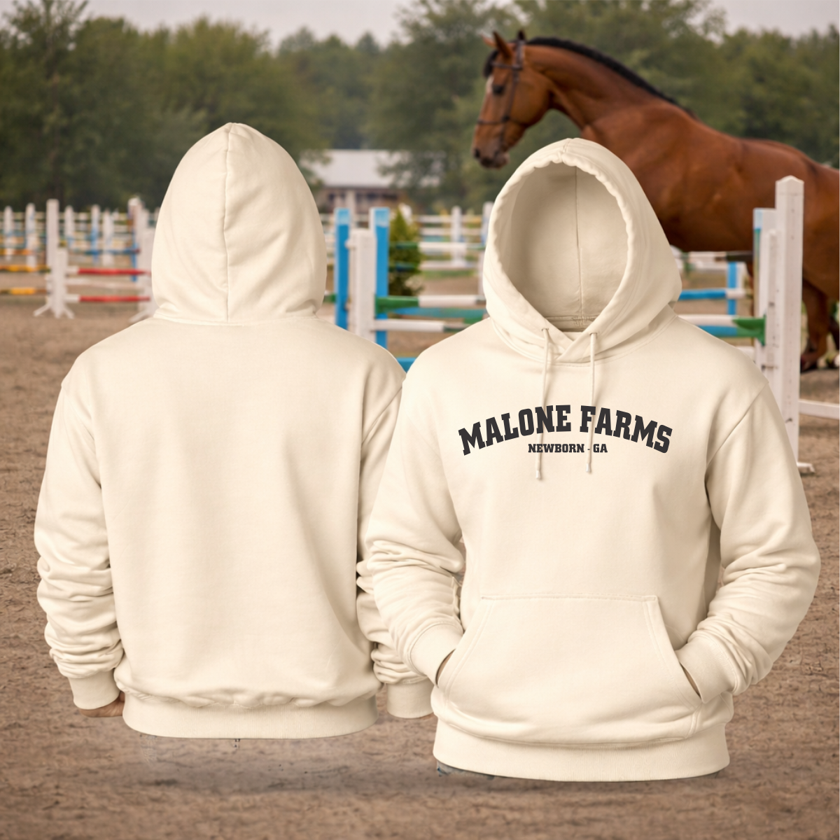 MALONE FARMS Equestrian Hooded Sweatshirt