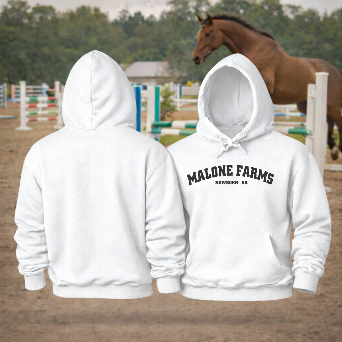 MALONE FARMS Equestrian Hooded Sweatshirt