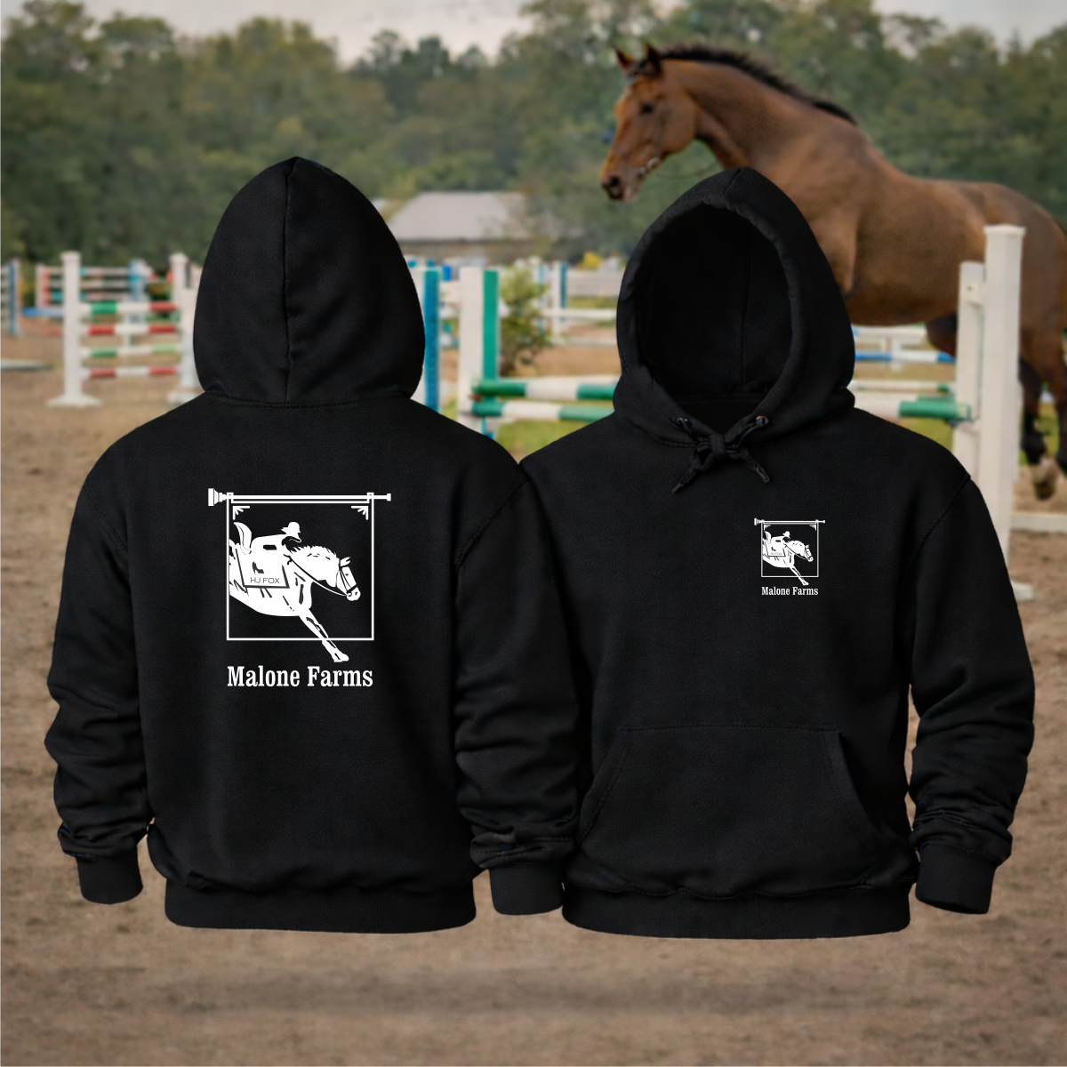 MALONE FARMS Equestrian Hooded Sweatshirt