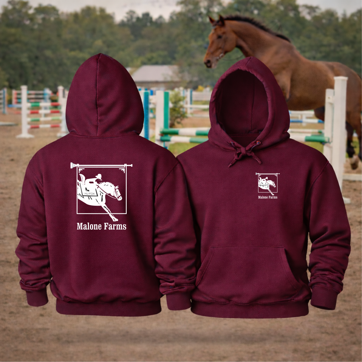 MALONE FARMS Equestrian Hooded Sweatshirt