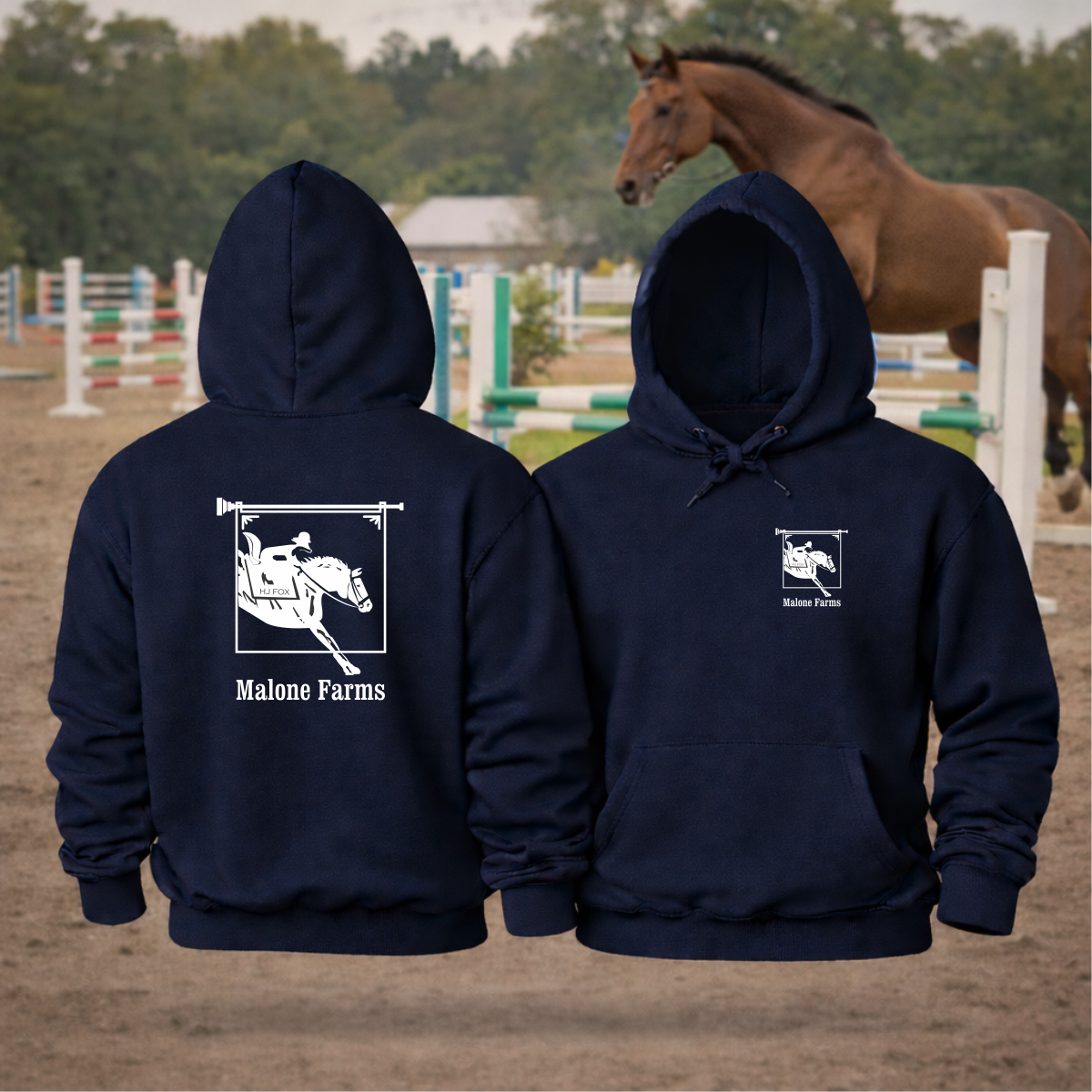 MALONE FARMS Equestrian Hooded Sweatshirt