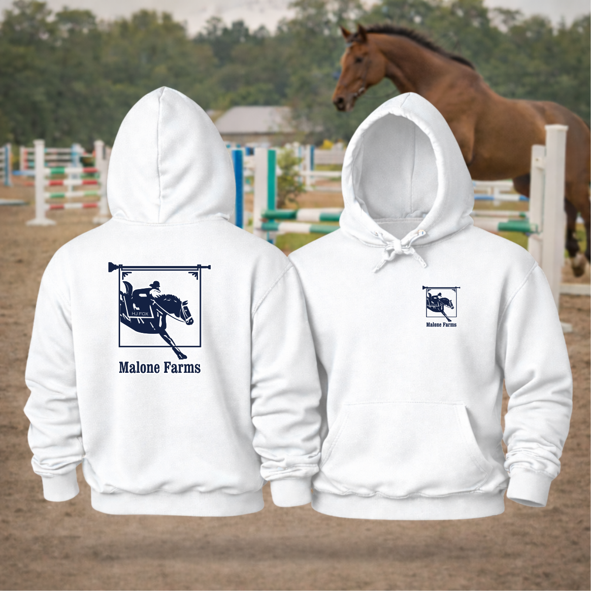 MALONE FARMS Equestrian Hooded Sweatshirt
