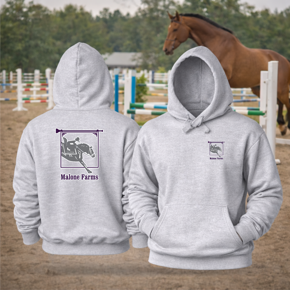 MALONE FARMS Equestrian Hooded Sweatshirt