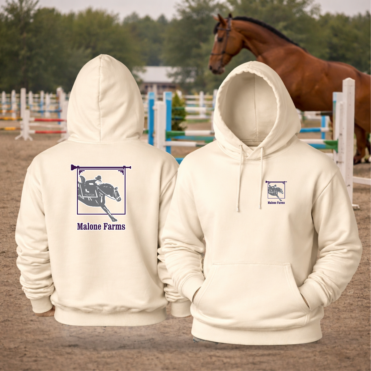 MALONE FARMS Equestrian Hooded Sweatshirt