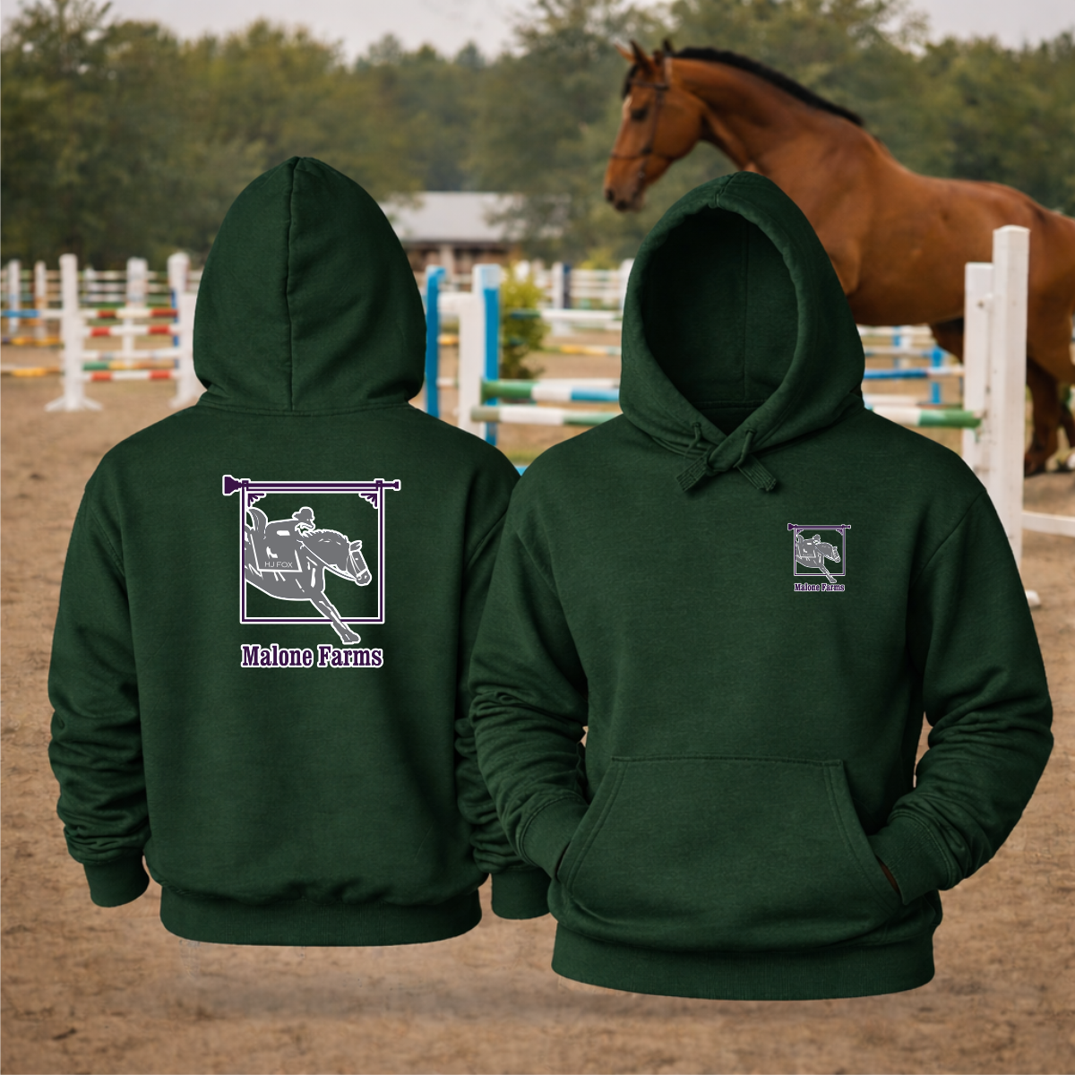 MALONE FARMS Equestrian Hooded Sweatshirt