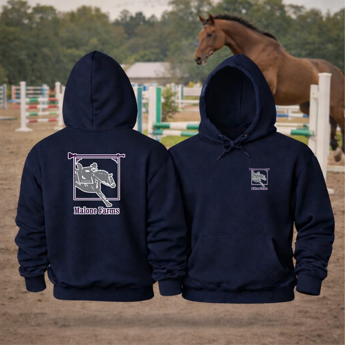 MALONE FARMS Equestrian Hooded Sweatshirt