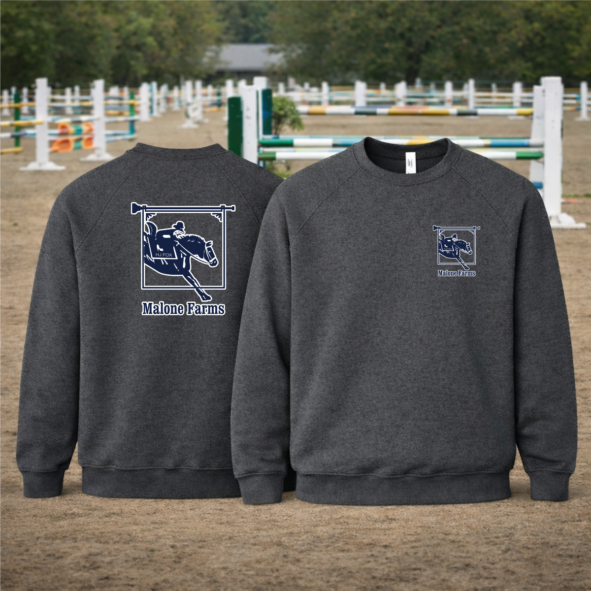 MALONE FARMS Equestrian Center Bella Canvas Sweatshirt