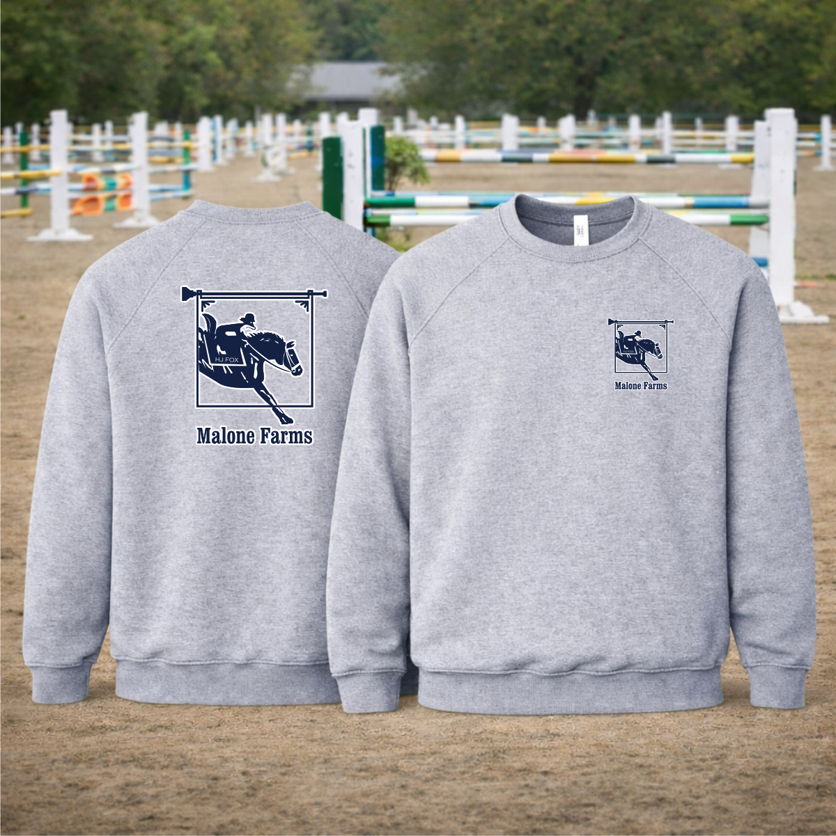 MALONE FARMS Equestrian Center Bella Canvas Sweatshirt