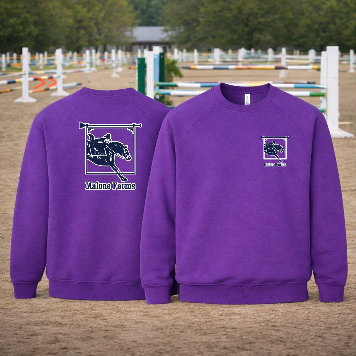 MALONE FARMS Equestrian Center Bella Canvas Sweatshirt