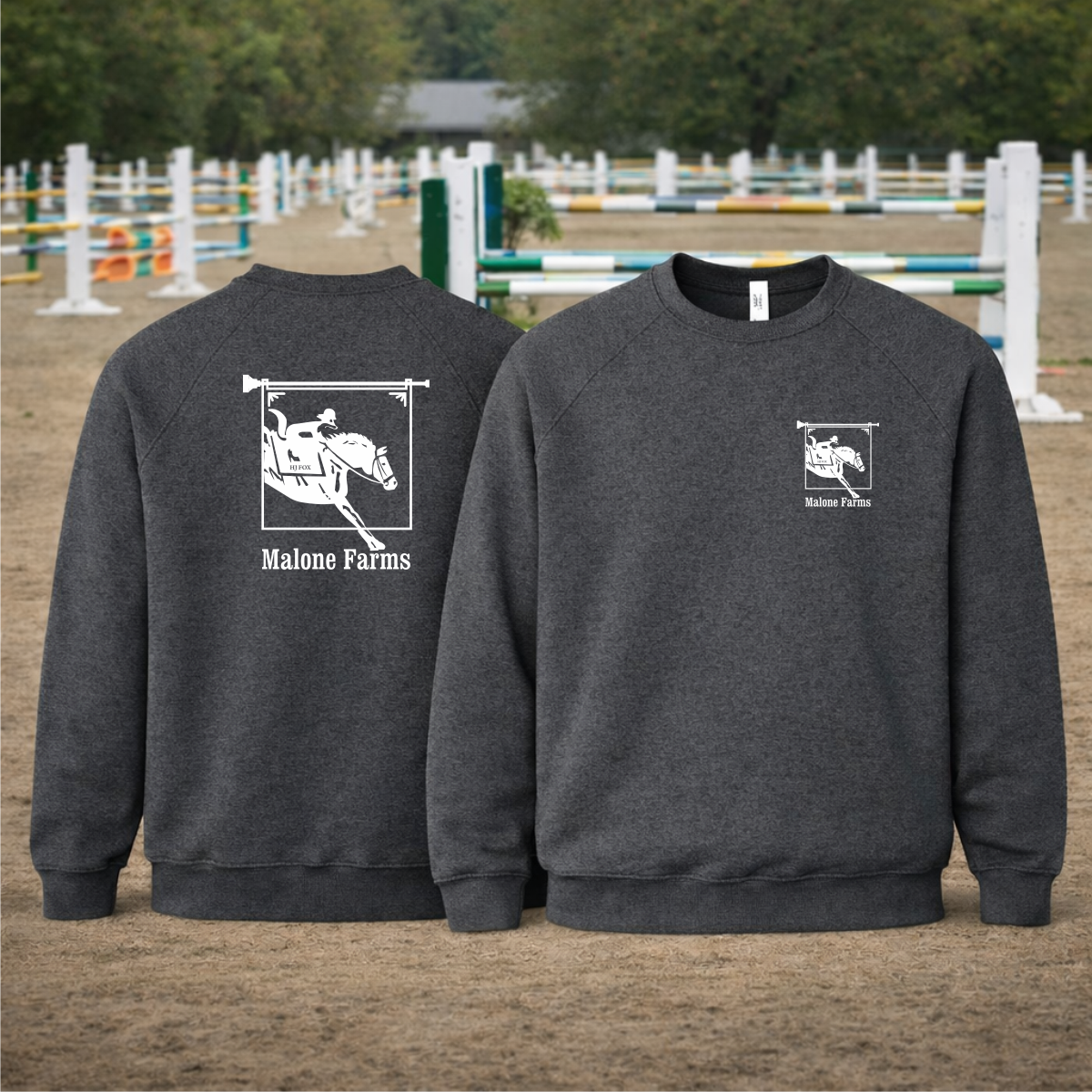 MALONE FARMS Equestrian Center Bella Canvas Sweatshirt