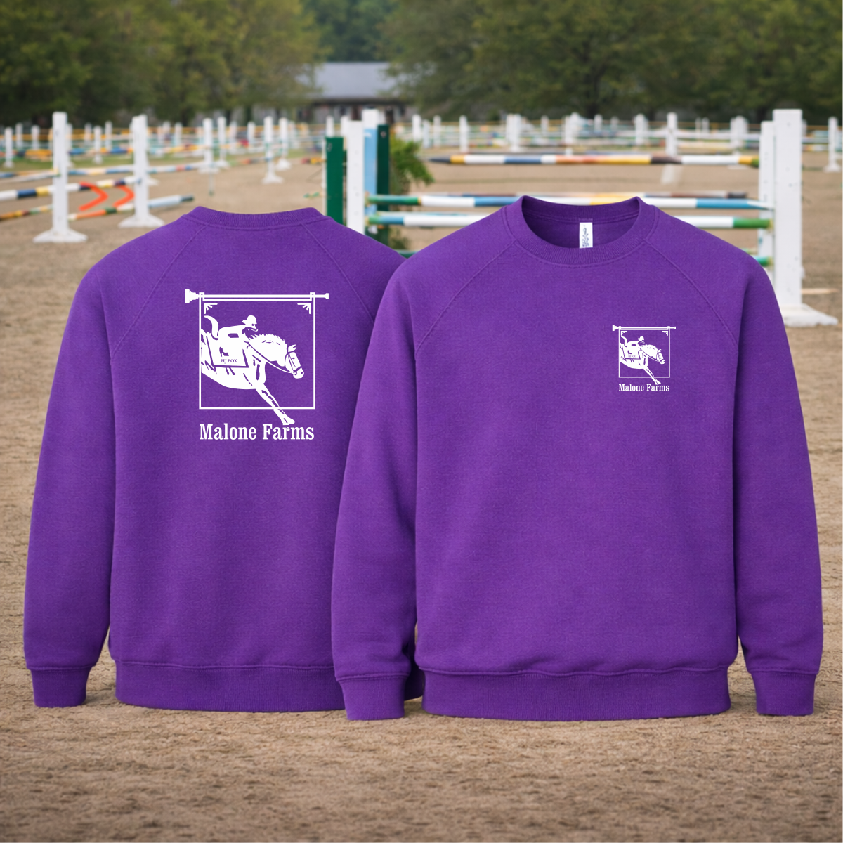MALONE FARMS Equestrian Center Bella Canvas Sweatshirt