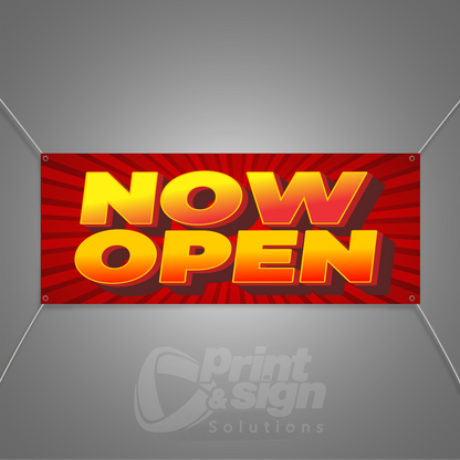 NOW OPEN - Vinyl Banner