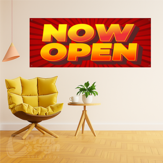 NOW OPEN - Vinyl Banner