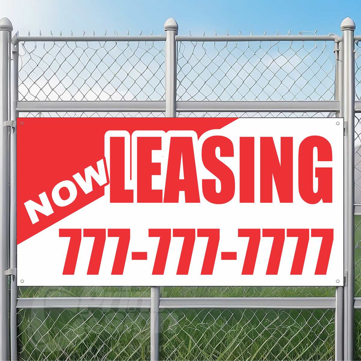 Mini Leasing Banner Customized NOW LEASING Vinyl Banner Add Your Phone Number – Print & Sign