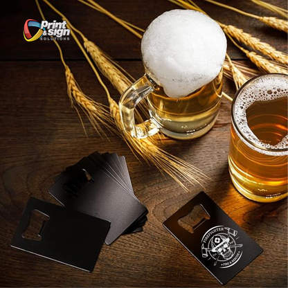 FIREFIGHTER Laser Engraved Card Sized Bottle Opener (black)