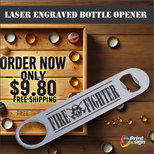 FIRE FIGHTER laser engraved bottle opener