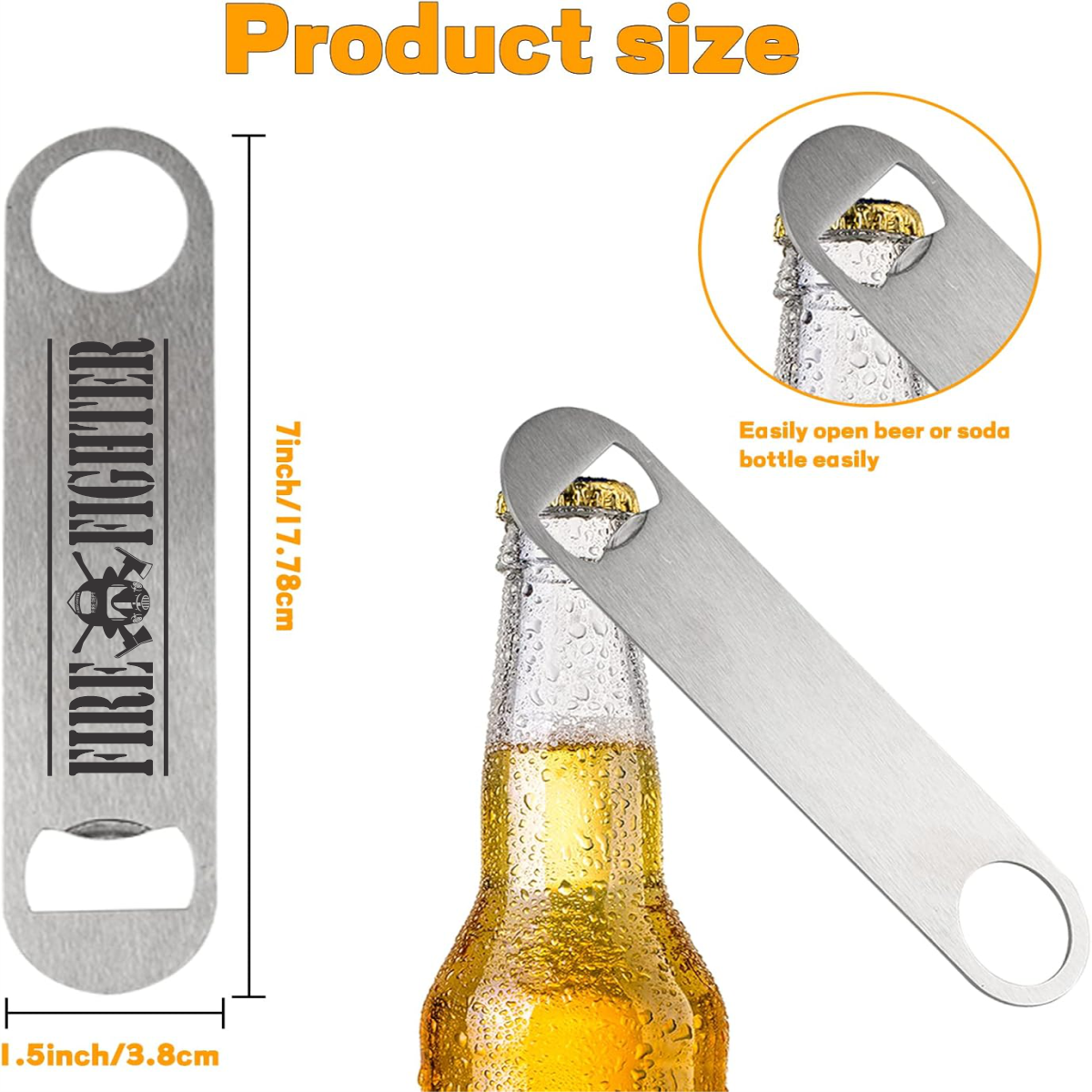 FIRE FIGHTER laser engraved bottle opener